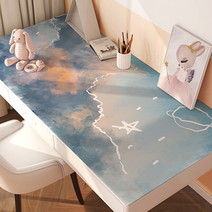 硅胶护眼风景书桌垫学生学习作业写字台布皮革卡通桌面垫防水桌布