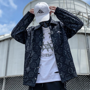 clot丝绸休闲夹克外套男秋冬潮牌ins潮宽松大码国潮薄款百搭潮流