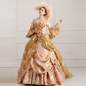 欧式拖尾宫廷裙出租赁中世纪复古洋装欧洲古典公主贵族小姐晚礼裙