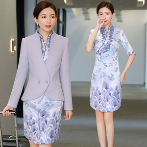 空姐职业装女春秋海航空乘制服旗袍高端迎宾礼仪售楼部前台工作服
