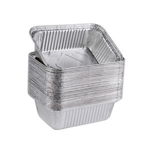 加厚锡纸盒烧烤烤箱烤梨打包盒盒空气炸锅锡纸碗带盖打包外卖锡盒