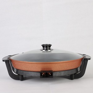 润禾大号电煎锅平底锅插电多功能电热锅家用电饼铛煎包煎饺烙饼锅