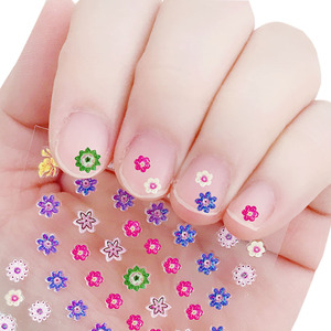 儿童3d立体指甲贴纸宝宝花朵白花美甲贴花小孩环保手指贴画奖励贴