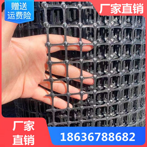 武汉黑色胶网塑料网格栅格土工格栅沥青公路防护农场隔离专用网优