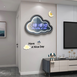 创意钟表挂钟客厅现代简约表挂墙万年历2024新款餐厅家用电子时钟
