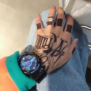 纹身贴小图案手指字母