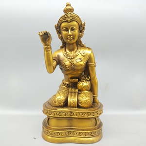 招手女神铜像摆件纯铜招财女神泰国神像风水工艺品家居风水供奉