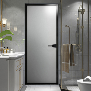 简约极窄边框钢化玻璃平开门双层中空铝合金卫生间卧室阳台厨房门