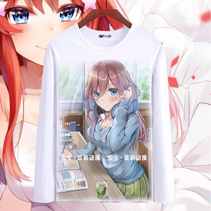 五等分的新娘花嫁男女周边t恤中野三玖二乃长袖二次元动漫衣服秋t