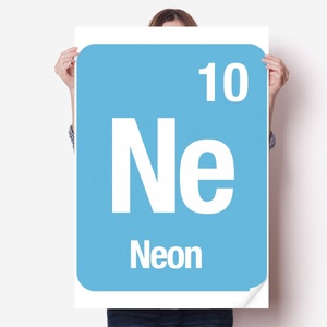 氖化学元素周期表海报贴纸宣传壁纸墙贴纸卧室家居装饰背胶写真