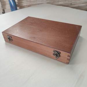 定做木盒长方形复古翻盖桌面收纳相册木盒薄型包装盒a4纸厂家直销