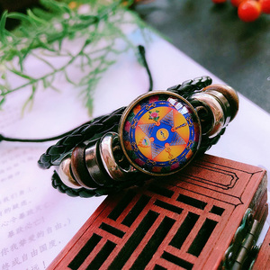 密宗忿怒莲师金刚铠甲心咒咒轮手链男女护身咒手环定制佛咒手绳