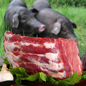 黑猪排骨新鲜2斤装肉多农家散养黑土猪肋排条带脊骨 小排冷冻整扇