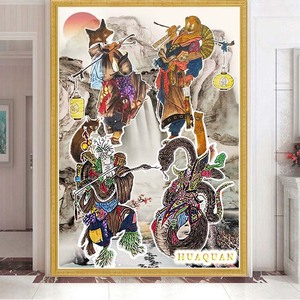 新款5d魔方钻石画十字绣胡黄常莽保家仙狐狸蟒蛇客厅人物挂画供奉