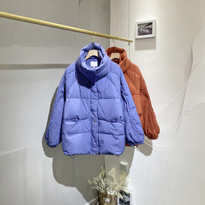 misuoms米索美素af718韩版加厚立领白鸭绒长袖宽松羽绒服外套女装