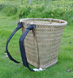 竹编竹背筐纯手工成人农家用背篼背箩采摘蘑菇草料大号收纳竹筐篓