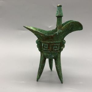 古玩收藏 古代秦朝青铜酒杯 爵杯 家居摆件父辛爵青铜酒杯