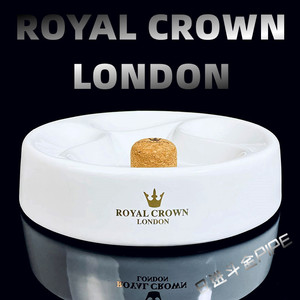 英国皇冠ROYAL CROWN烟斗架烟斗烟灰缸黑色骨瓷复古双位两位