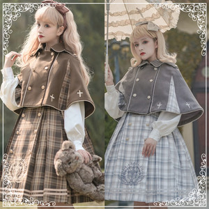 原创国牌复古皇家侦探连衣裙斗篷套装学生lolita洋装洛丽塔哥特风