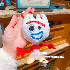 上海迪士尼玩具总动员4叉叉forky毛绒公仔包挂 可爱卡通挂件 玩偶