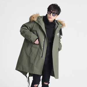 dangerous people薛之谦dsp毛领可拆卸内胆燕尾中长棉服夹克外套