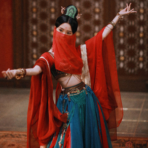 少女大人同款舞蹈服装陈瑶敦煌飞天古装汉服仙女装西域风情写真服