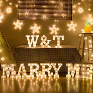 INS拍照字母灯LED创意用品生日表白求婚布置浪漫惊喜道具卧室装饰