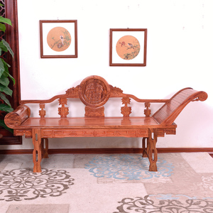 红木家具刺猬紫檀贵妃椅实木躺椅美人榻客厅中式沙发太妃椅贵妃床