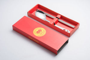 旅行学生筷子勺子套装便笑脸餐具2件套创意可爱单人盒叉子不锈钢