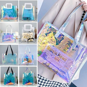 镭射袋定制logo炫彩果冻包pvc透明手提袋塑料礼品袋礼物包装袋子
