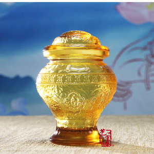 艺堂春 琉璃八吉祥八宝宝瓶密宗法器舍利罐佛堂用品用具玄关镇宅