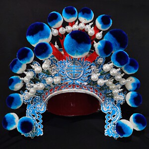 戏曲扎巾盔京剧粤剧大武生盔头扎巾婺剧武生武将花脸硬扎巾盔头帽