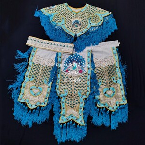 京剧戏曲鱼鳞甲张火丁霸王别姬虞姬服装古装戏曲服装衣青岛剧装厂