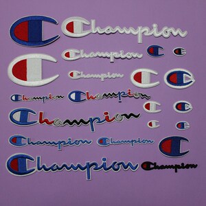 冠军刺绣布贴潮牌logo布标时尚长条补丁贴大小号标志卫衣补洞装饰