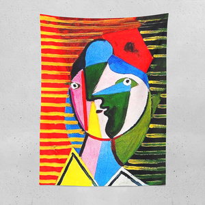 毕加索艺术挂布几何抽象名画挂毯墙布客厅卧室布置装饰布背景布