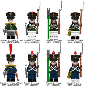 兼容乐高拿破仑战争法国俄罗斯士兵男孩军事拼装积木人仔玩具N025
