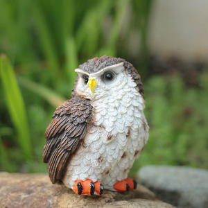 出口外贸猫头鹰动物雕塑摆件田园树脂庭院客厅花园摆设工艺品