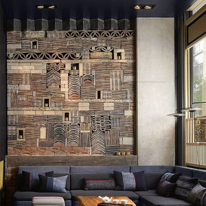 新中式墙饰禅意艺术背景轻奢文化墙青砖仿古砖东南亚风格造型墙砖