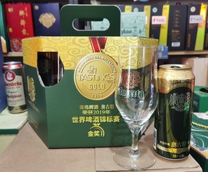 青岛啤酒奥古特手提礼盒送高脚杯 外地2盒起订