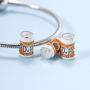 约瑟拉夫潘辛普森一家duff啤酒瓶送女友手工纯银珠子潘家情侣手链