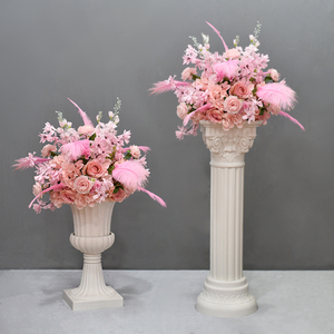 婚庆道具罗马花柱花盆路引花球电镀车展橱窗美陈装饰摆设花艺假花