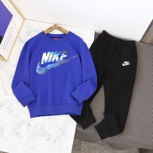 nike耐克童装儿童运动服秋冬男童女童中大童纯棉卫衣长裤加绒套装