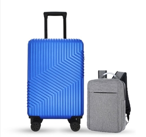 wrc经典条纹拉杆旅行箱20寸w-x008蓝色 wrc双肩包w-501灰色全新