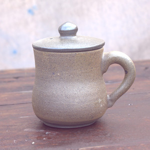 荥经黑砂茶具纯手工生态单人主人办公室上班泡茶茶盅透气带盖茶杯