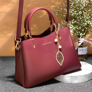 中年女包妈妈包结婚高级感女士包包真皮红色婚礼用婆婆斜挎手提包