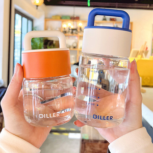 矮胖迷你玻璃杯200ml水杯高硼硅耐高温女生高颜值便携刻度牛奶杯