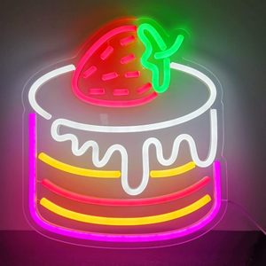 蛋糕店发光字霓虹灯奶酪形装饰灯甜品店面包店waffle华夫饼长棍