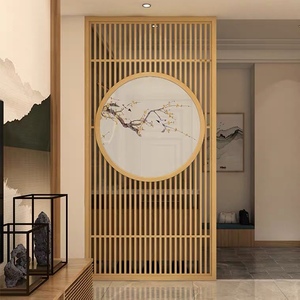 实木中式花格进门玄关隔断墙装饰日式格栅客厅现代新中式镂空屏风