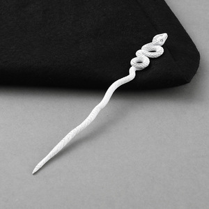 白蛇缘起汉服复古簪子盘发一字蛇形简约古风汉服发簪男女