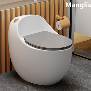 Manglis新款创意鸡蛋型马桶灰色家用陶瓷虹吸式坐便器大口径节水